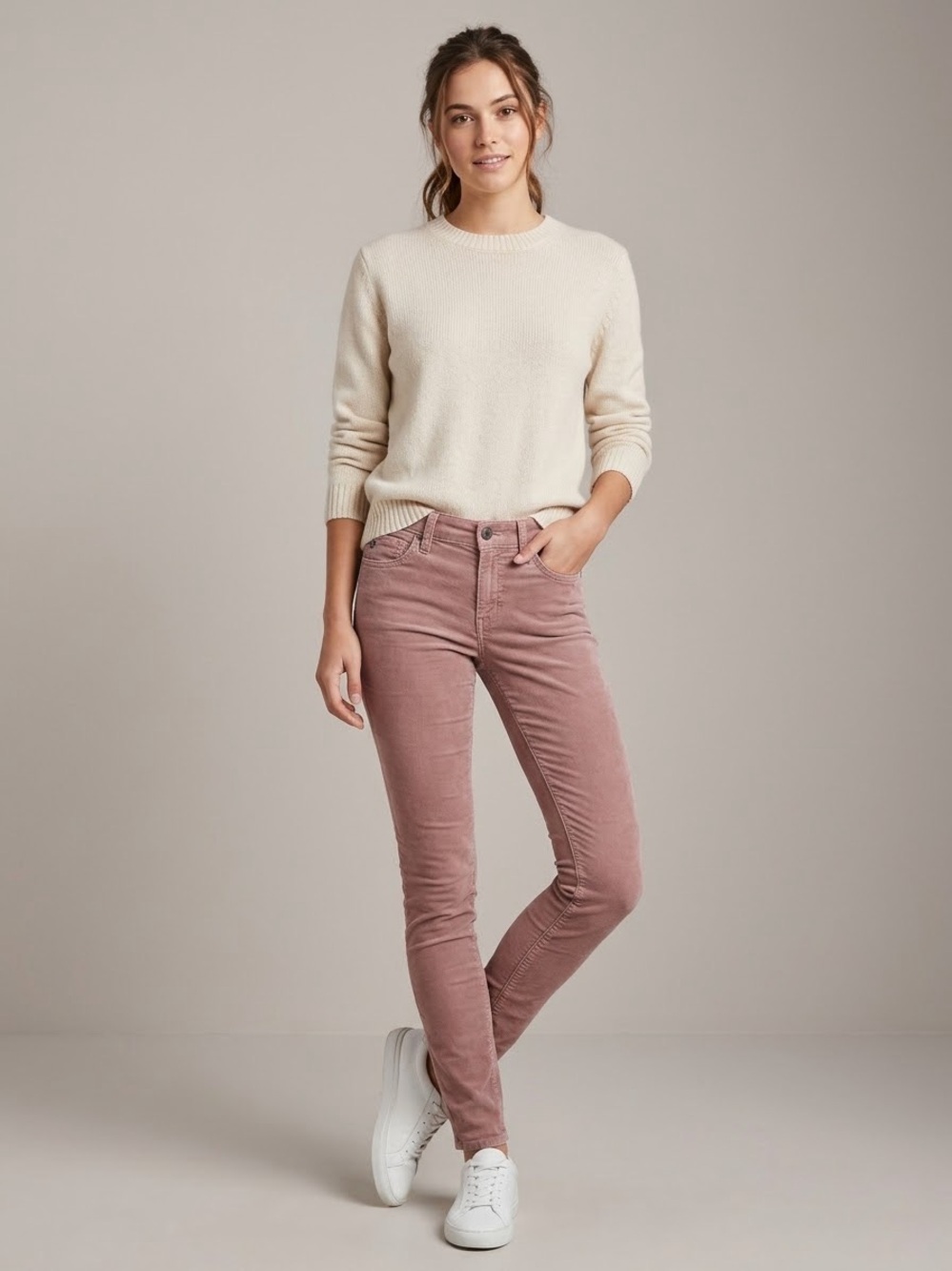 Adriano Goldschmied The Legging Super Skinny Pink Corduroy Pants 24R